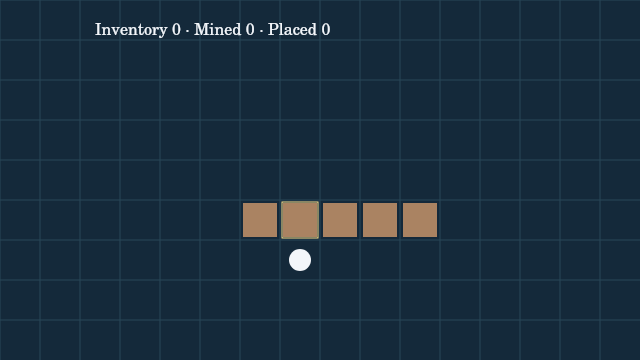 Block Patch: the highlighted tile above the player is the removal/placement target.