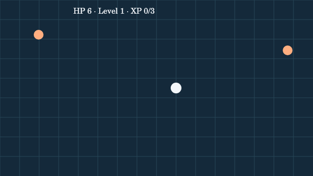 Pulse Meadow: enemies approach while attacks run automatically.
