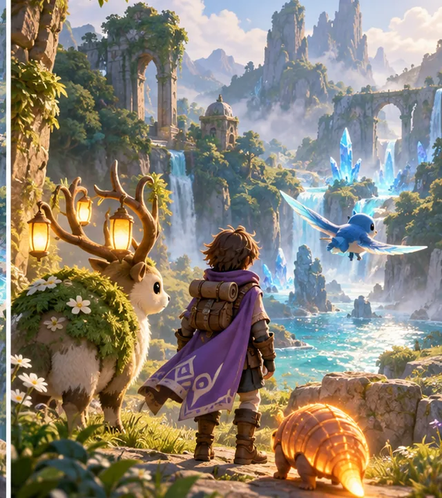 Original 3D Lantern Wilds concept: Design your own creatures, wild encounters, battles and collection. Play BINXMON, then use independently public examples to build a different original RPG.