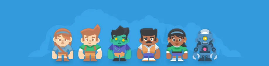 Toon Characters — Six actual character designs from the included Preview.png; cropped to show characters and exclude branding. Pose frames and parts are in the download.