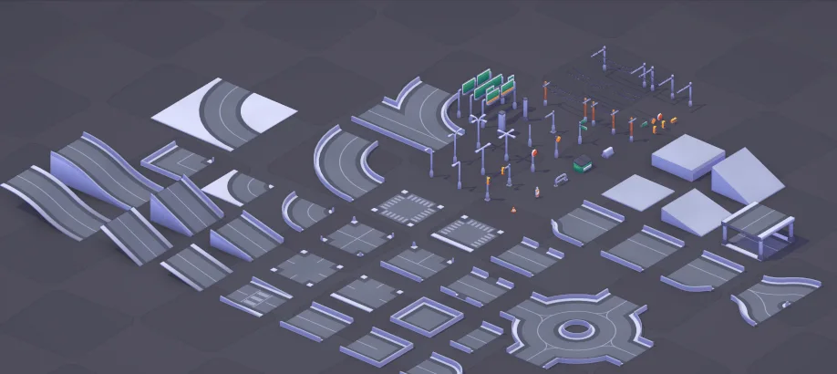 City Kit (Roads) — selected actual pack artwork by Kenney